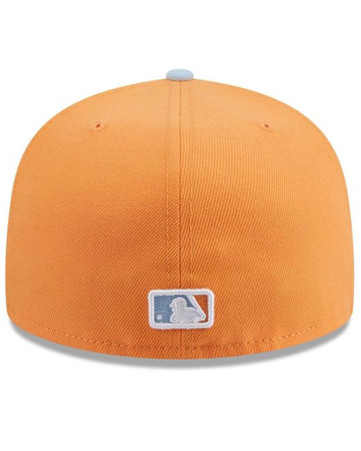 KTZ Orange/light Blue Chicago Cubs Spring Color Basic Two-tone 59fifty Fitted Hat for men