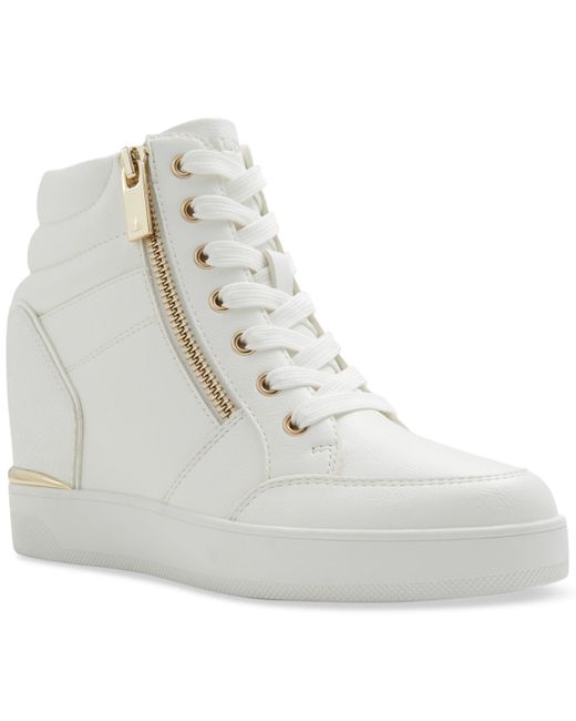 ALDO White Ereliclya Lace-up Zip Wedge High-top Sneakers