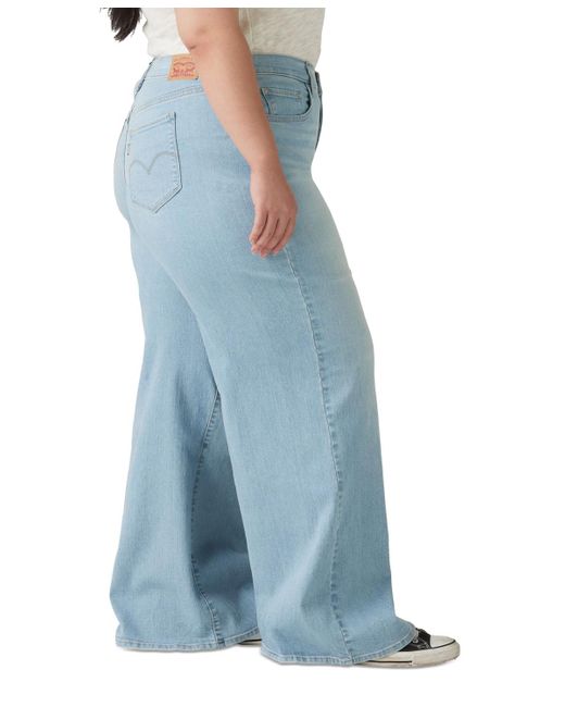 Levi's Blue Plus Size 318 Shaping Mid-rise Wide-leg Jeans