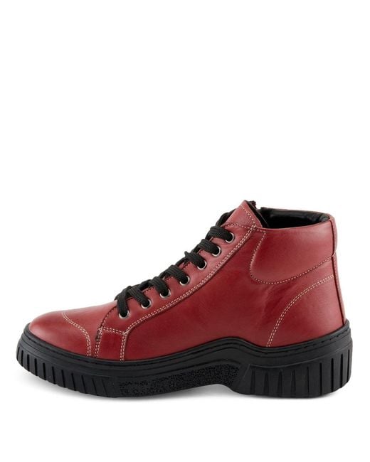 Spring Step Red Loeva Leather High-top Sneaker Boot