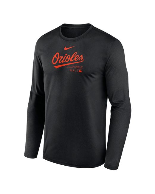 Nike Black Baltimore Orioles Authentic Collection Practice Performance Long Sleeve T-shirt for men