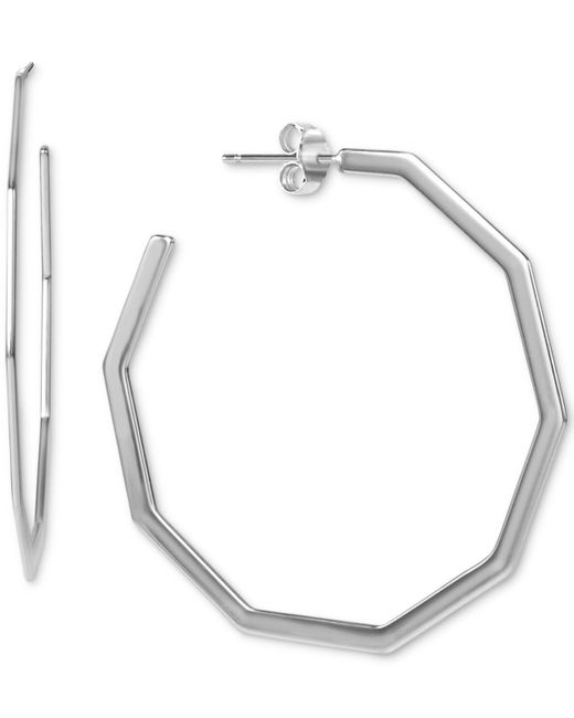 Giani Bernini Metallic Polished Geometric Medium Hoop Earrings