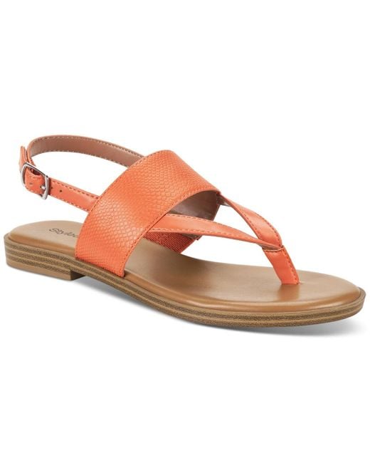 Style & Co. Pink Sadiee Thong Flat Slingback Sandals