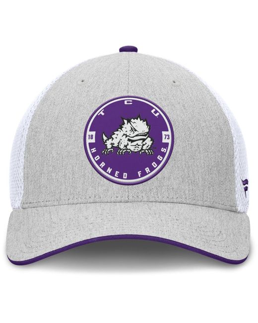 Fanatics Heather Gray/white Tcu Horned Frogs trigger Flex Hat for men