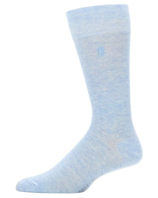 Perry Ellis Blue Heathered Patterned Socks for men
