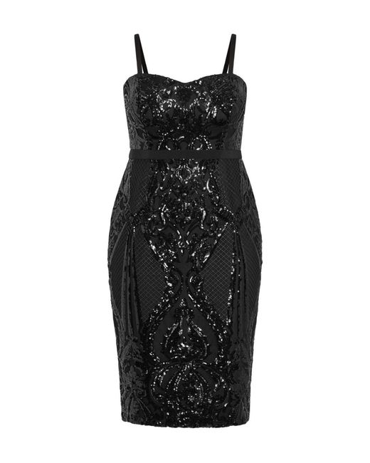 City Chic Black Plus Size Sequin Sofia Dress