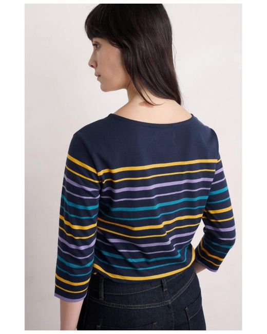 Seasalt Cornwall Blue Sailor Quarter Sleeve Top