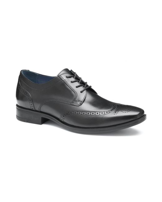 Johnston & Murphy Black Gibbons Wingtip Shoe for men