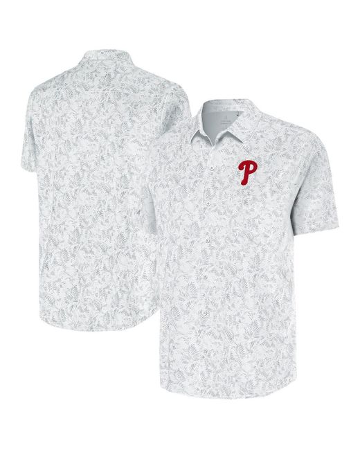 Antigua White Philadelphia Phillies Lush Button-up Shirt for men