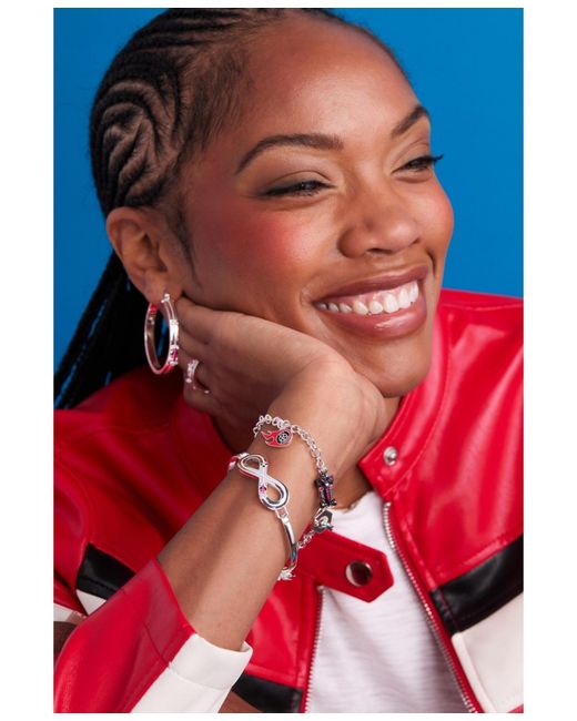 ALEX AND ANI White Hot Wheels Figure 8 Racecar Tension Bangle Bracelet