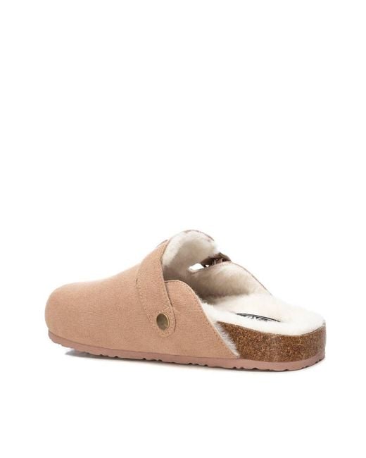 Xti Natural Winter Suede Clogs By