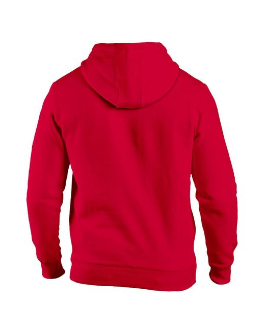 1863fc Red Barcelona Mono Badge Fleece Pullover Hoodie for men