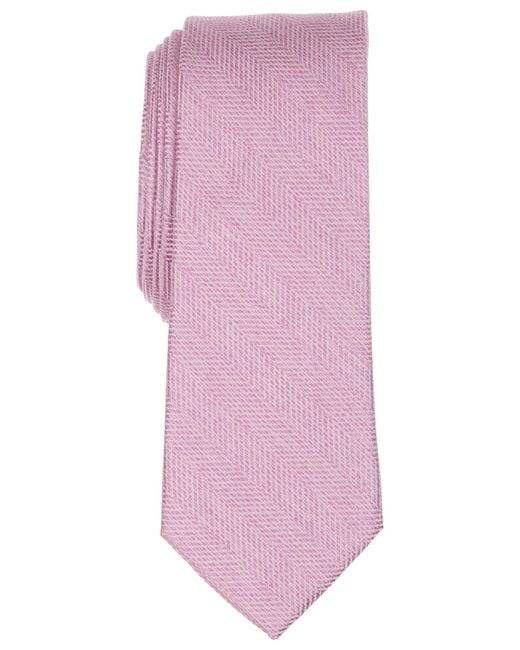 BarIII Pink Melange Chevron Solid Tie for men