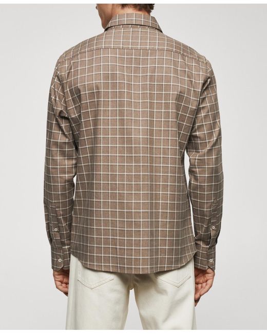Mango Brown Check Flannel Cotton Shirt for men