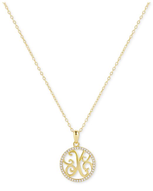 Giani Bernini Metallic Cubic Zirconia Pave Monogram X Pendant 18" Necklace