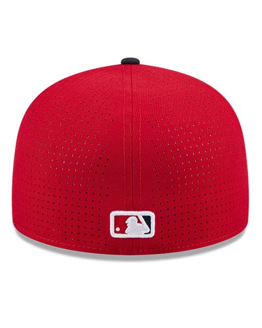 KTZ Red/navy Washington Nationals 2025 Mlb All-star Game Side Patch 59fifty Fitted Hat for men