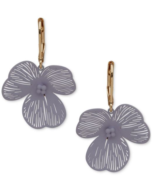 Lonna & Lilly Metallic Gold-tone Open Flower Drop Earrings