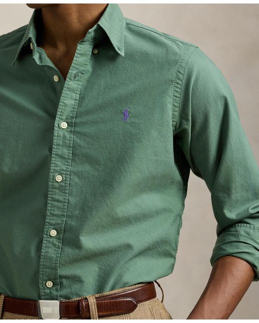 Polo Ralph Lauren Green Garment-dyed Oxford Shirt for men