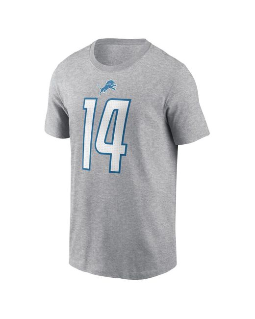 Nike Gray Amon-ra St. Brown Detroit Lions Player Name And Number T-shirt for men