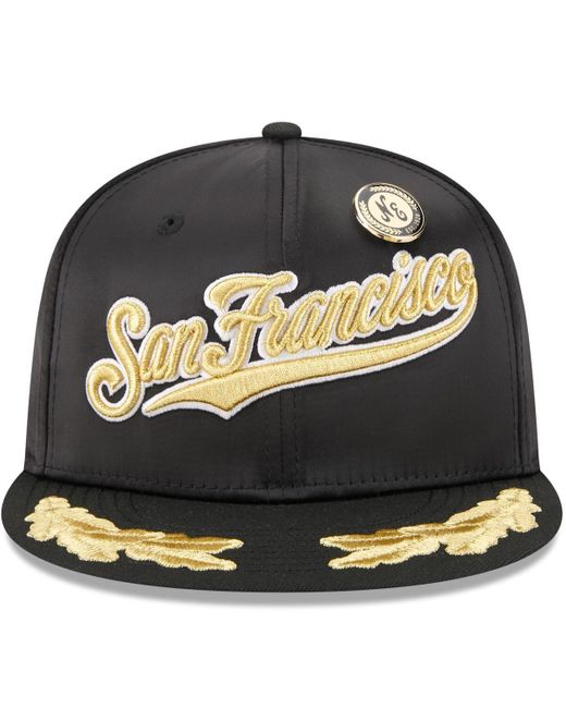 KTZ Black San Francisco Giants 2025 59fifty Day Gold Leaf 59fifty Fitted Hat for men
