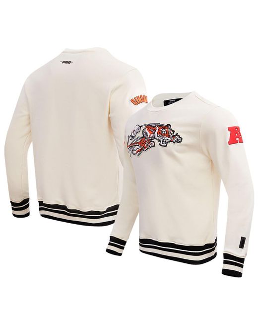 Pro Standard White Cincinnati Bengals Retro Classics Fleece Pullover Sweatshirt for men