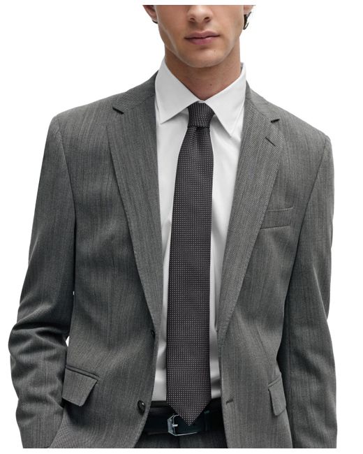 Boss White Boss By Micro Pattern Silk-jacquard Tie for men