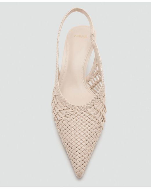 Mango White Braided Pointed Shoes