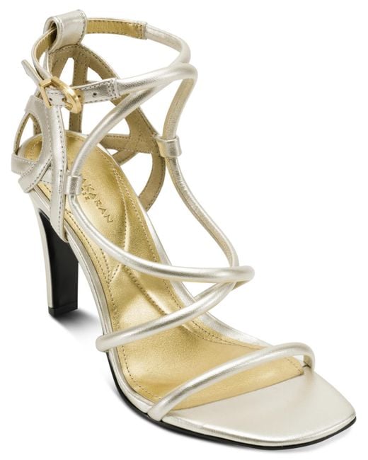 Donna Karan Metallic Bellisa Strappy Slip-on Sandals