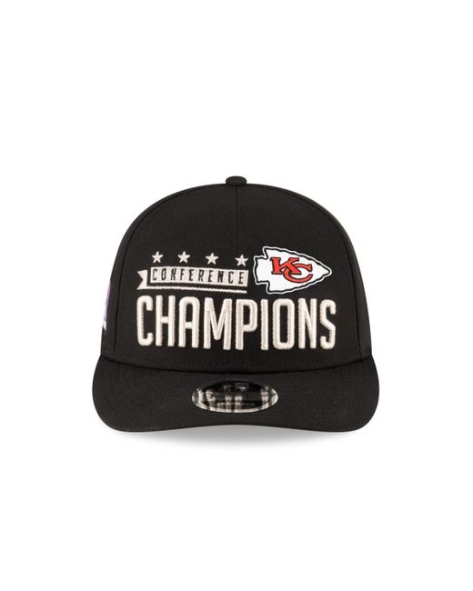 KTZ Black Kansas City Chiefs 2023 Afc Champions Locker Room Trophy Collection Low Profile 9fifty Snapback Hat for men
