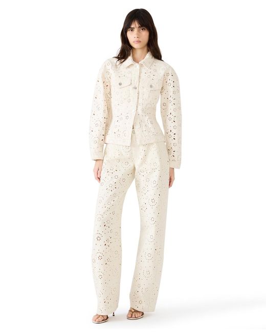Steve Madden White Henrietta Button-front Jacket