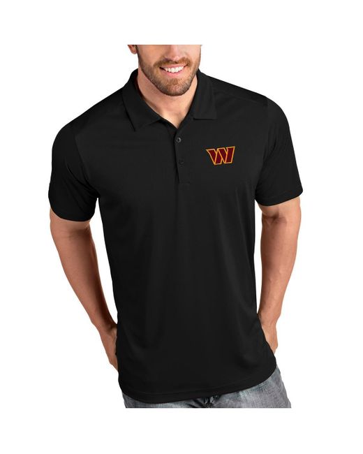 Antigua Black Washington Commanders Tribute Polo Shirt for men