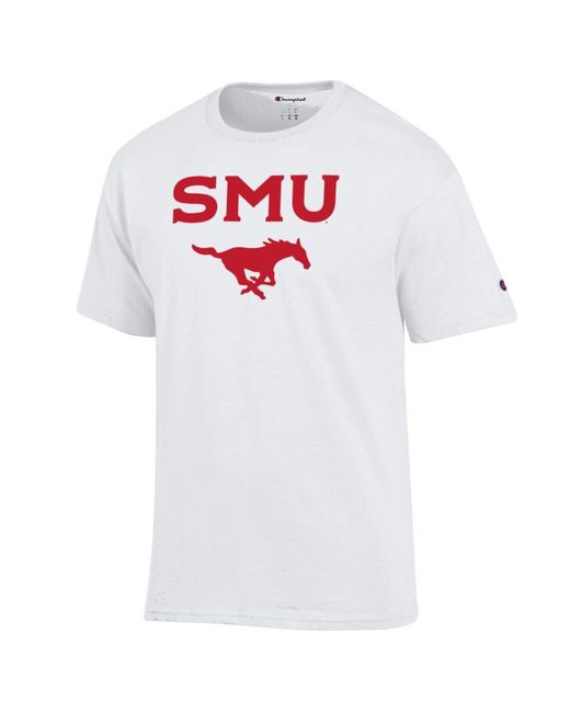 Champion White Smu Mustangs Arched Logo T-shirt for men