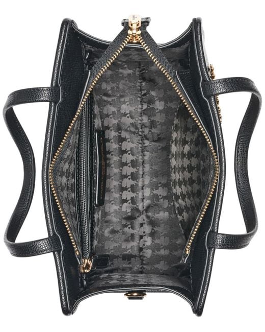 Karl Lagerfeld Black Maybelle Leather Small Satchel Bag