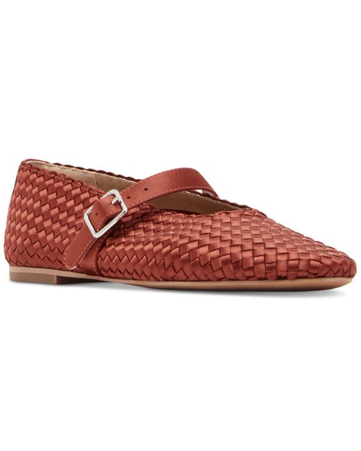 Steve Madden Red Dreaming Woven Mary Jane Flats
