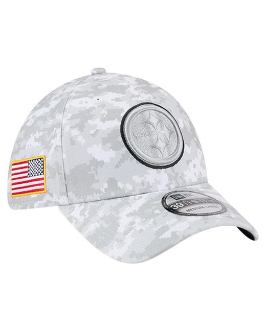 KTZ Gray Pittsburgh Steelers 2025 Salute To Service Digital Camo Fan Pack 39thirty Flex Hat for men