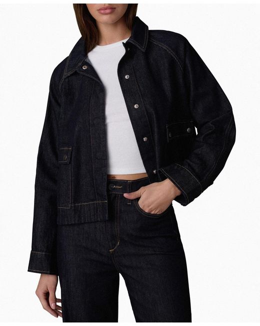 Joe's Jeans Black Collared Patch Pocket Swing Jacket