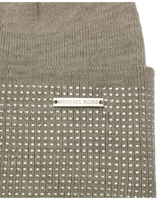 Michael Kors Gray Michael Fine Crystal Cuff Hat