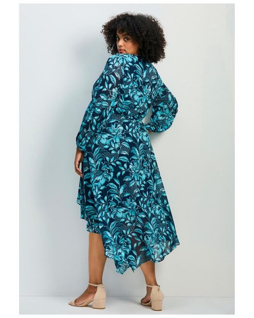 Avenue Blue Plus Size Endless Love Chiffon Dress