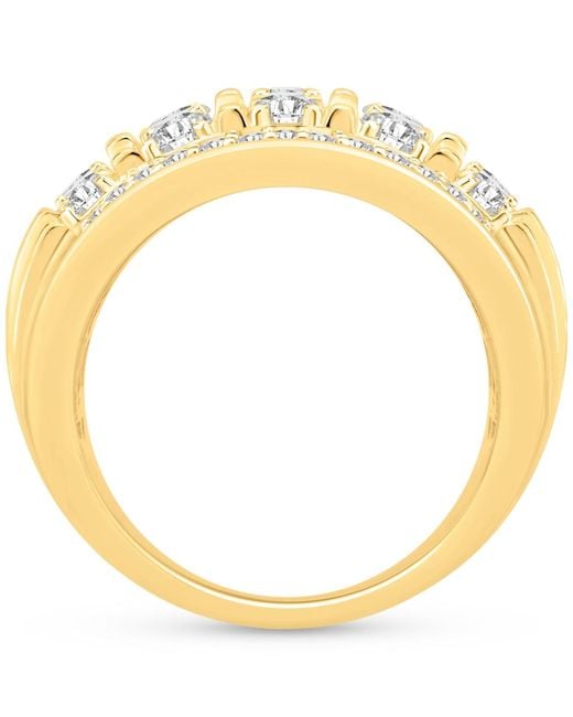Macy's Metallic Diamond Multirow Polished Statement Ring (3 Ct. T.w. for men