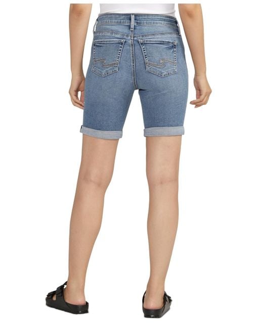 Silver Jeans Co. Blue Elyse Mid-rise Denim Bermuda Shorts