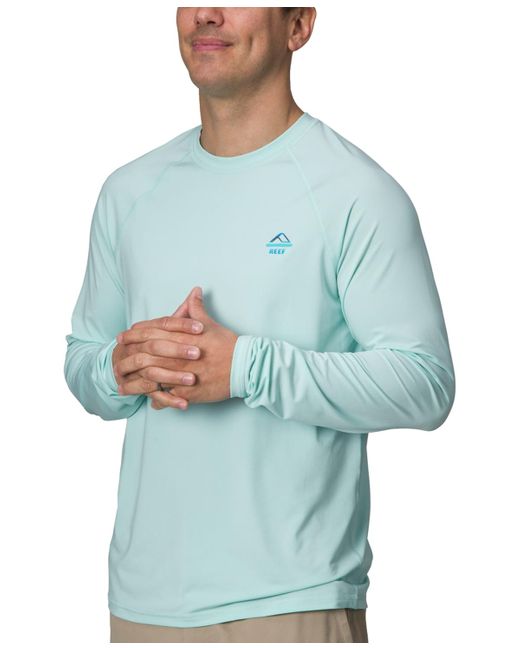 Reef Blue Hanford Long Sleeve Logo Graphic Performance T-shirt for men