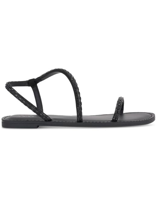 INC International Concepts Black Mahlah Embellished Asymmetrical Sandals