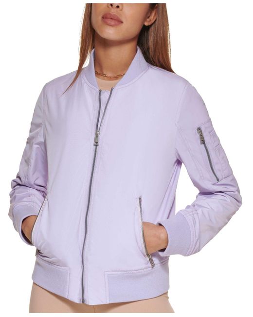 Levi's Synthetic Zip-detail Bomber Jacket in Violet (Purple) - Lyst
