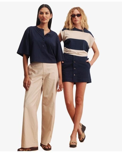 Sanctuary Blue Button-front Mini Skirt