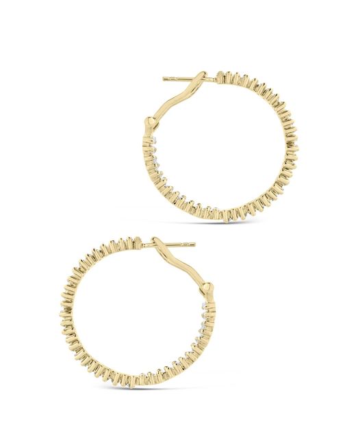 Sterling Forever White Mischa Cubic Zirconia Statement Hoop Earrings
