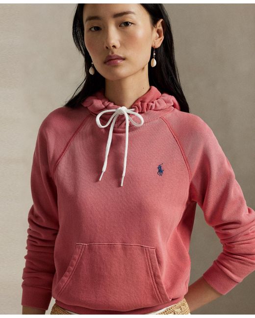 Polo Ralph Lauren Red Shrunken Fit Fleece Hoodie Sweatshirt
