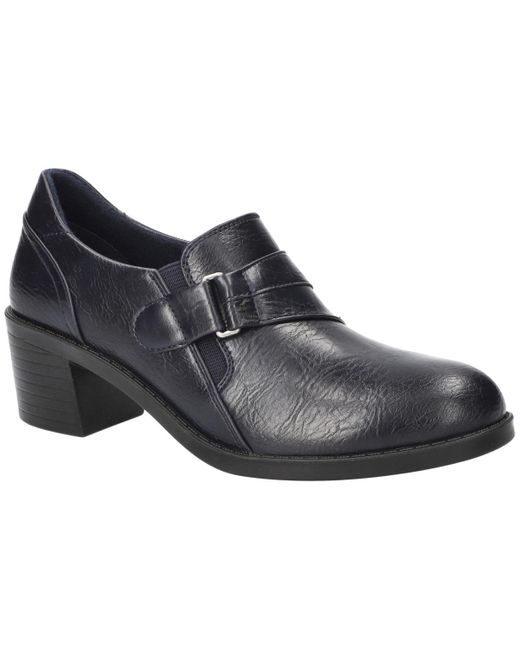 Easy Street Black Lavelle Comfort Block-heel Slip-on Shooties