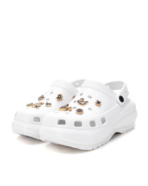 Xti White Slingback Rubber Clogs