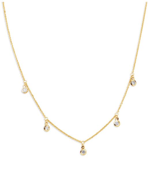 Macy's Metallic Diamond Dangle Statement Necklace (1/3 Ct. T.w.) N 14k White Or Yellow Gold, 17" + 1" Extender