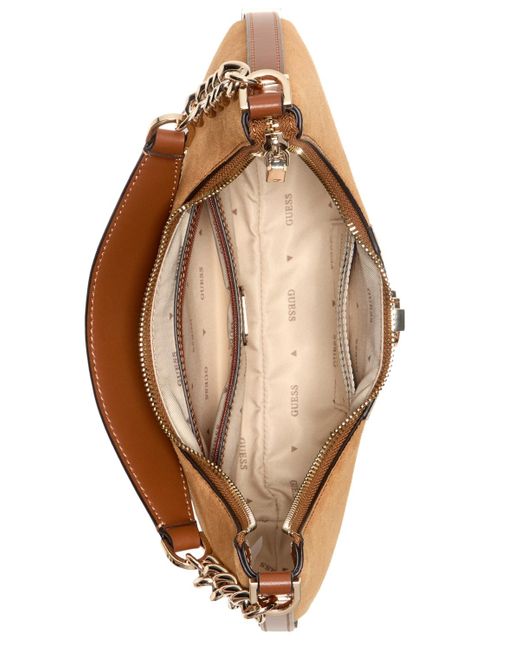 Guess Brown Erenia Top Zip Shoulder Bag